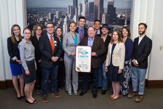Recipients of the Environmentalist of the Year Award and Councilman Paul Koretz