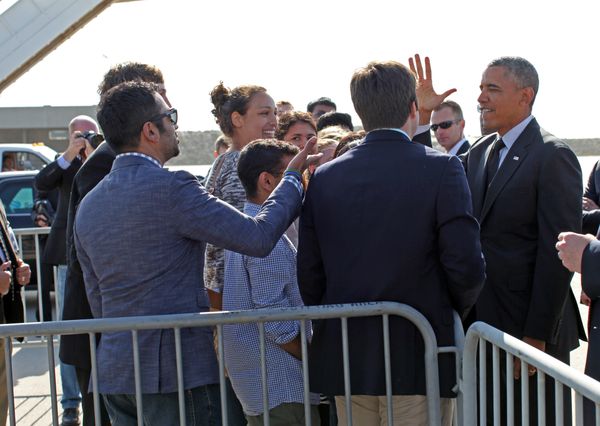 President Obama with UCLA students