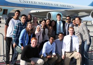 Kal Penn and UCLA students after meeting Obama