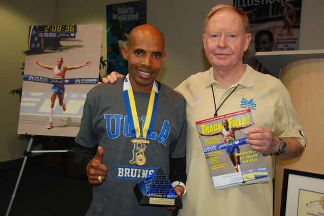 Meb Keflezighi with coach Bob Larsen