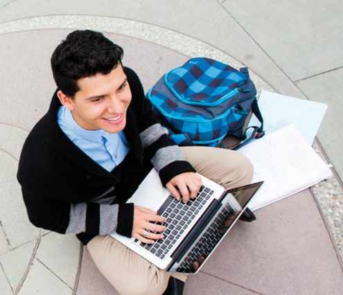 Student with laptop