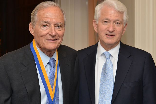 James Easton (left) and Chancellor Gene Block