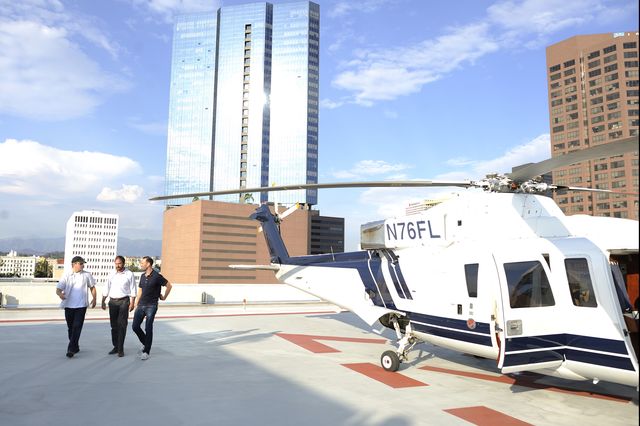 Matt Damon, George Luber and UCLA professor Alex Hall 