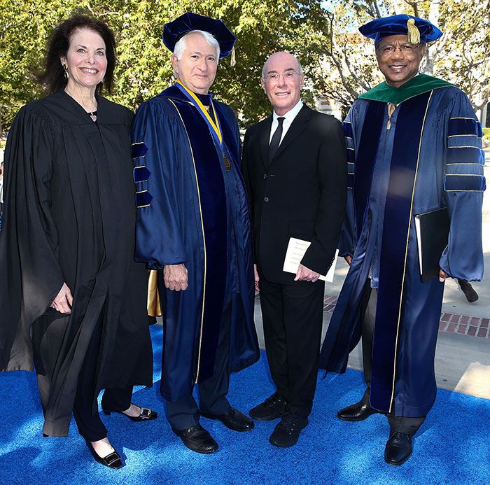 Sherry Lansing, from the left, Chancellor Block, David Geffen and Dr. A. Eugene Washington
