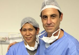 UCLA surgeon Dr. David Chen (left) and Dr. Sergio Roll of Sao Paulo, Brazil