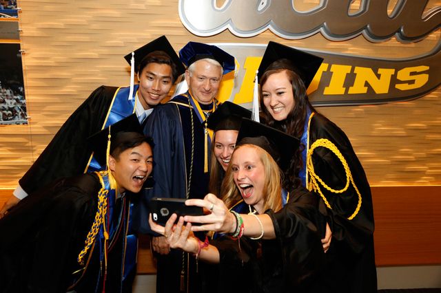 Graduation selfie with the chancellor 