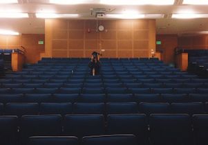 Empty lecture hall after graduation