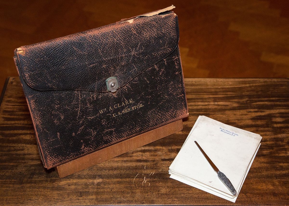 Leather document carrier - Clark donation