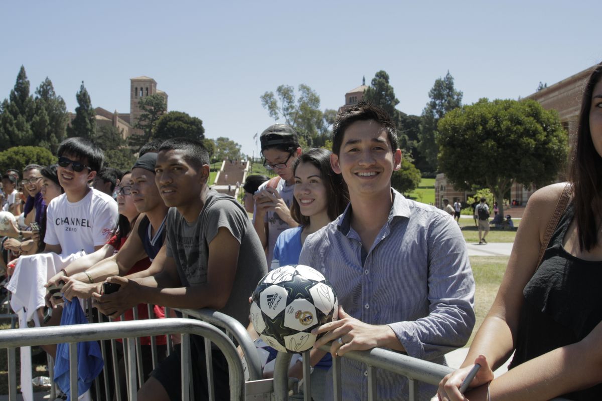 Daniel Noji outside of Real Madrid training at UCLA