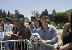Daniel Noji outside of Real Madrid training at UCLA