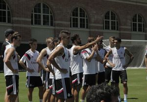 Spanish soccer team Real Madrid train at UCLA.