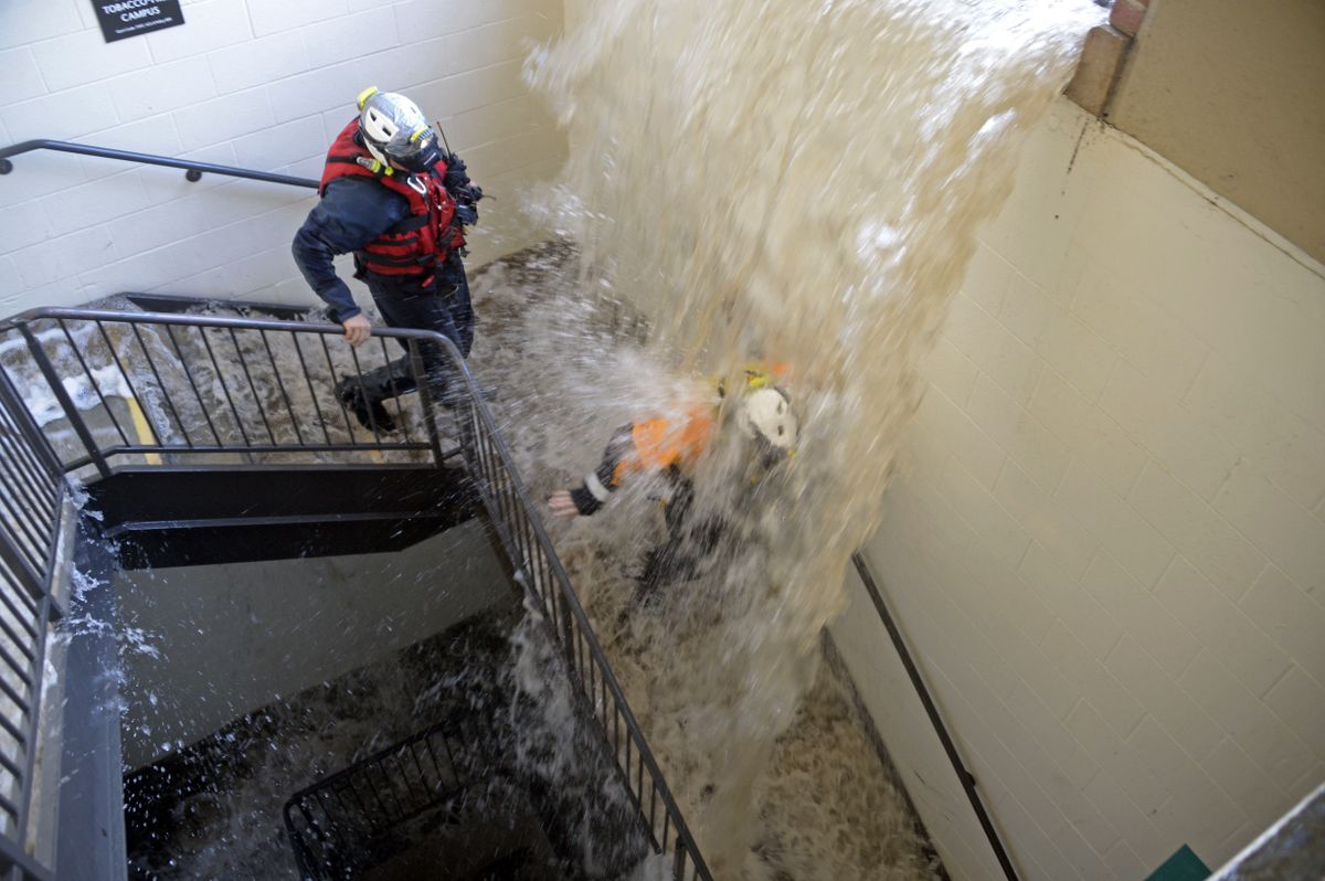UCLA Flooding stairwell