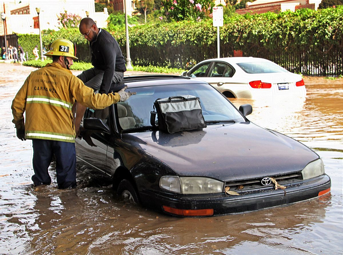 UCLA Flooding car rescue