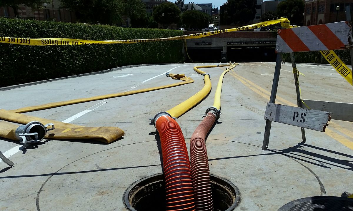 Hoses in parking structure