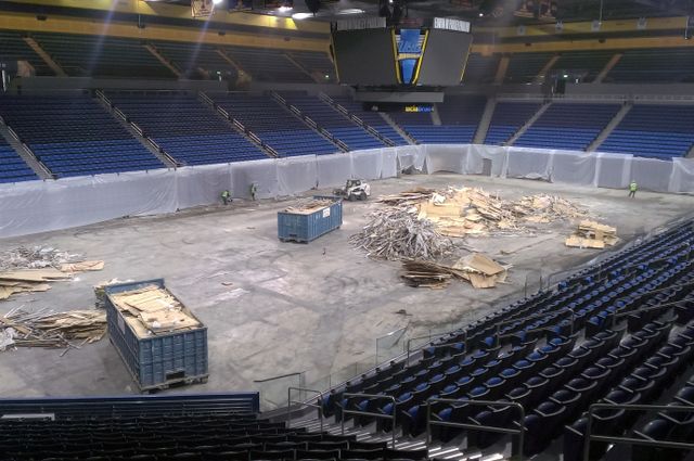 Pauley Pavilion floor removed
