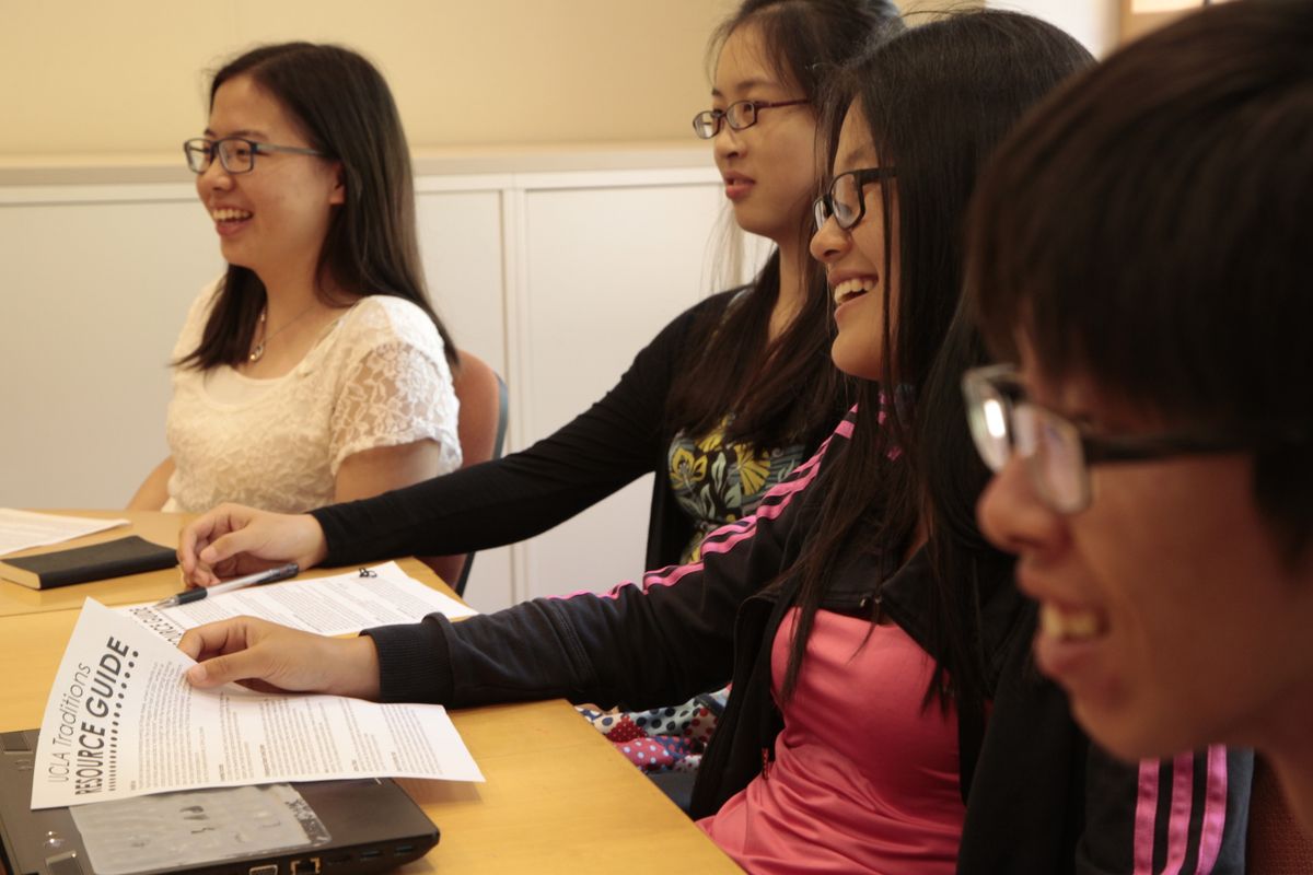 International students in slang class