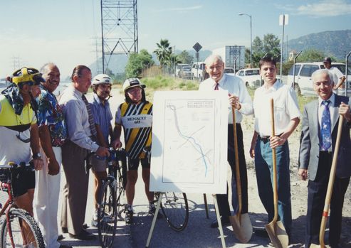 Los Angeles River bike path ceremony