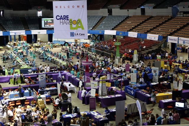 2014 Care Harbor free health clinic at L.A. Sports Arena
