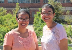 Youstina and Marina Salama at the UCLA Court of Sciences 