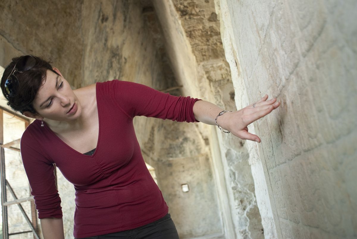 Cooney and Egyptian wall