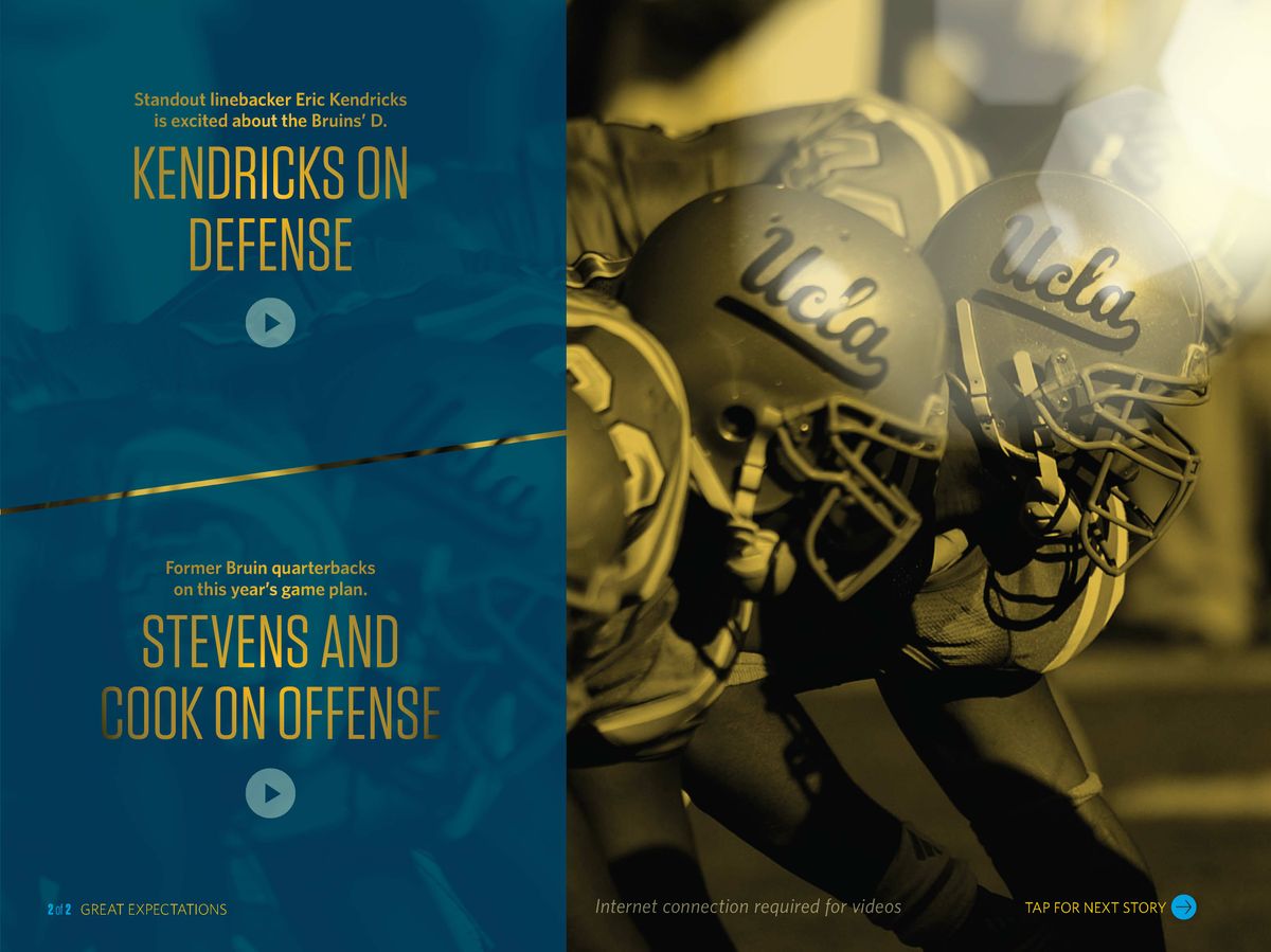 A video on football is available via the new UCLA Magazine app