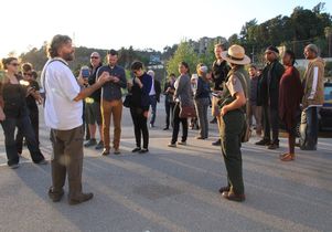 People at the ceremony launching LASHP Trails