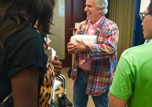 Henry Winkler and students