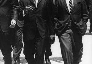 The Rev. Martin Luther King Jr. walking the campus with then-Chancellor Franklin Murphy