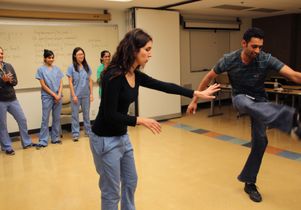 Dental students Roya Mahmoodi and Keegan Quadros