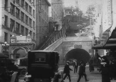 A screen shot of Angels Flight, film by Ford Motor Company 