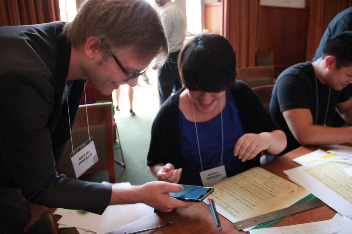 Michael Emmerich and a student