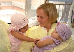 The twins and Jenny Hull, Josie's adoptive mother