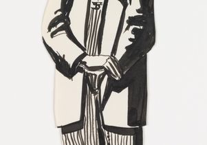José Montoya sketch of zoot suit man