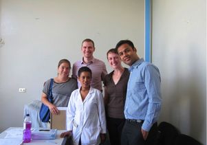 Team of Anderson students and Sister Alem Bekele, head nurse of the breast cancer unit at Hawassa University Referral Hospital