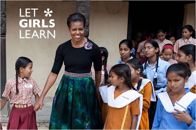 First lady Michelle Obama for the "Let Girls Learn' campaign
