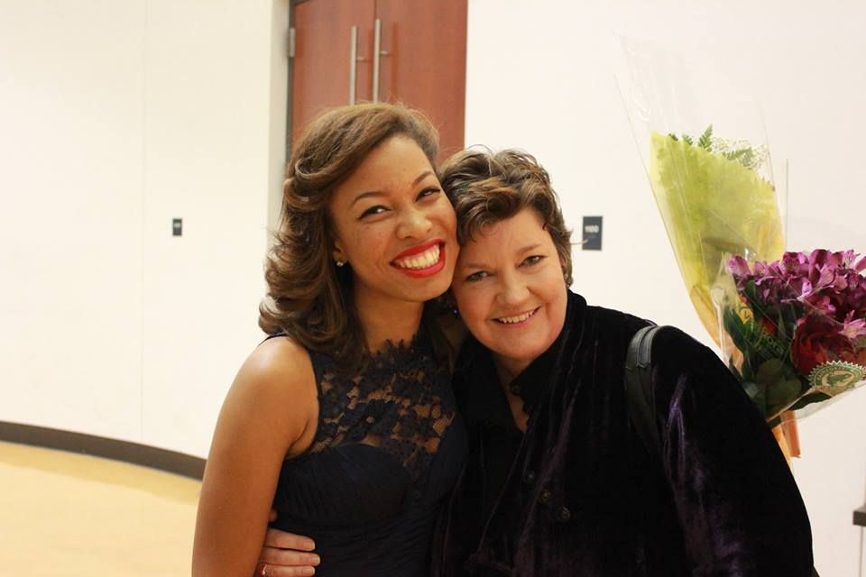India Carney and her voice coach, professor Juliana Gondek