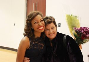 India Carney and her voice coach, professor Juliana Gondek