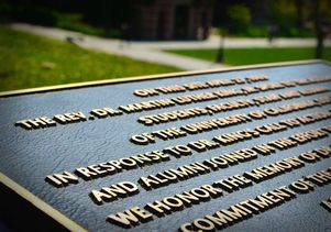 Plaque marking the place where MLK stood to speak