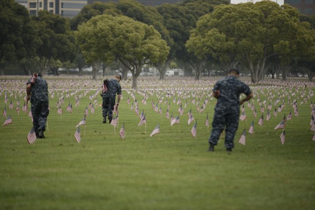 UCLA community gathers flags after Memorial Day