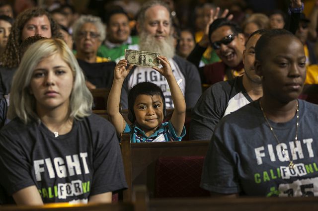 Minimum Wage demonstrators