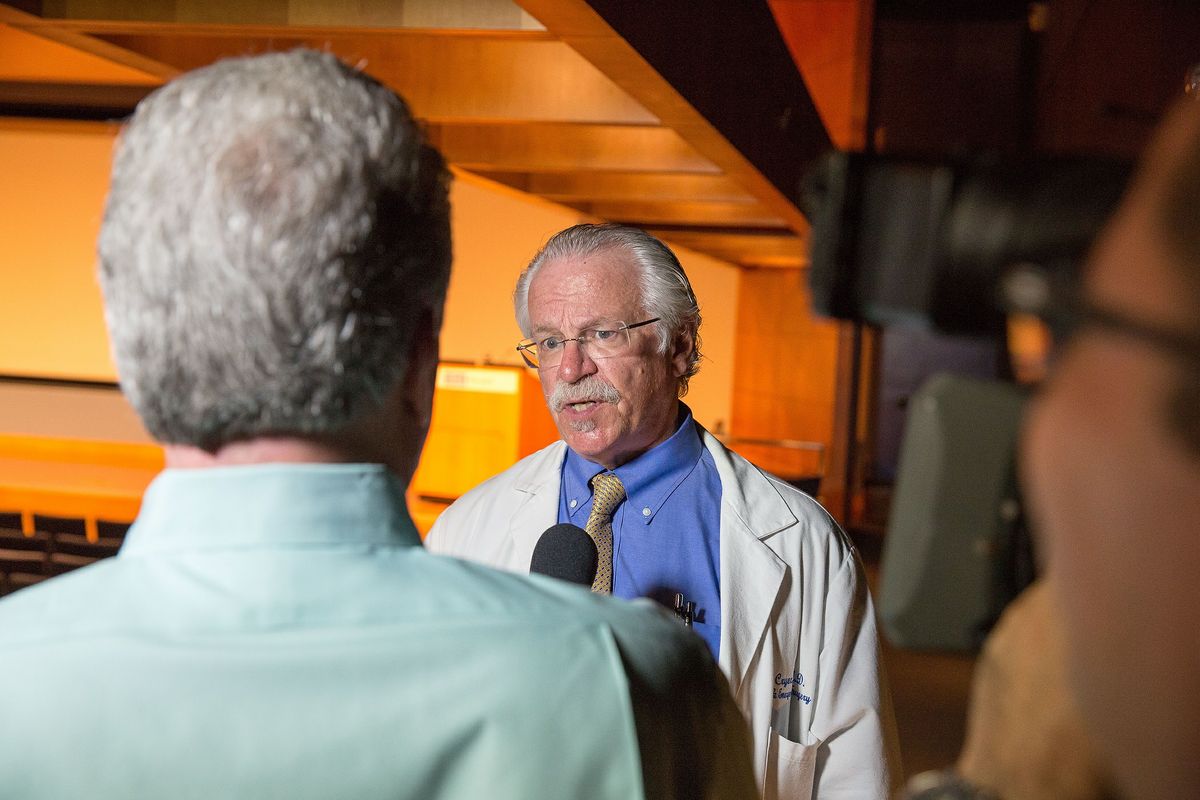 Dr. Gill Cryer, chief of trauma, is interviewed