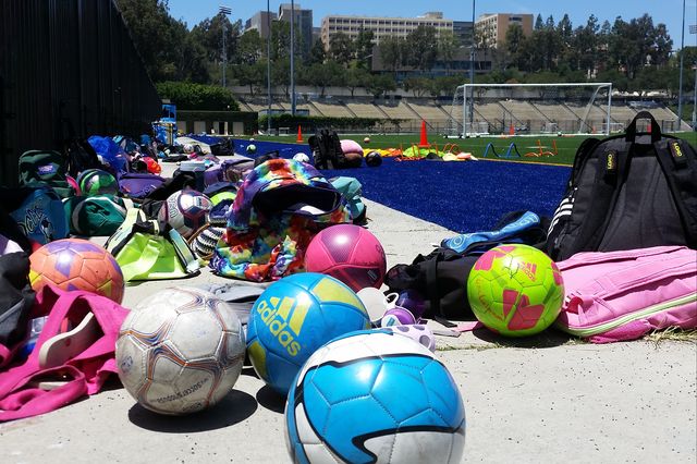 Balls on the field at UCLA