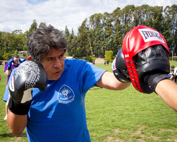 Ivan Lopez practices Muay Thai boxing
