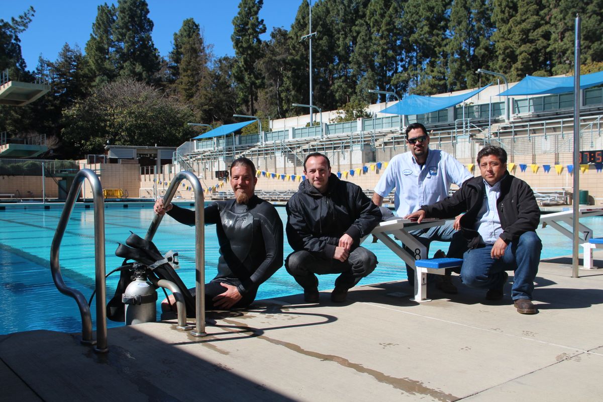 UCLA pool cleaning crew