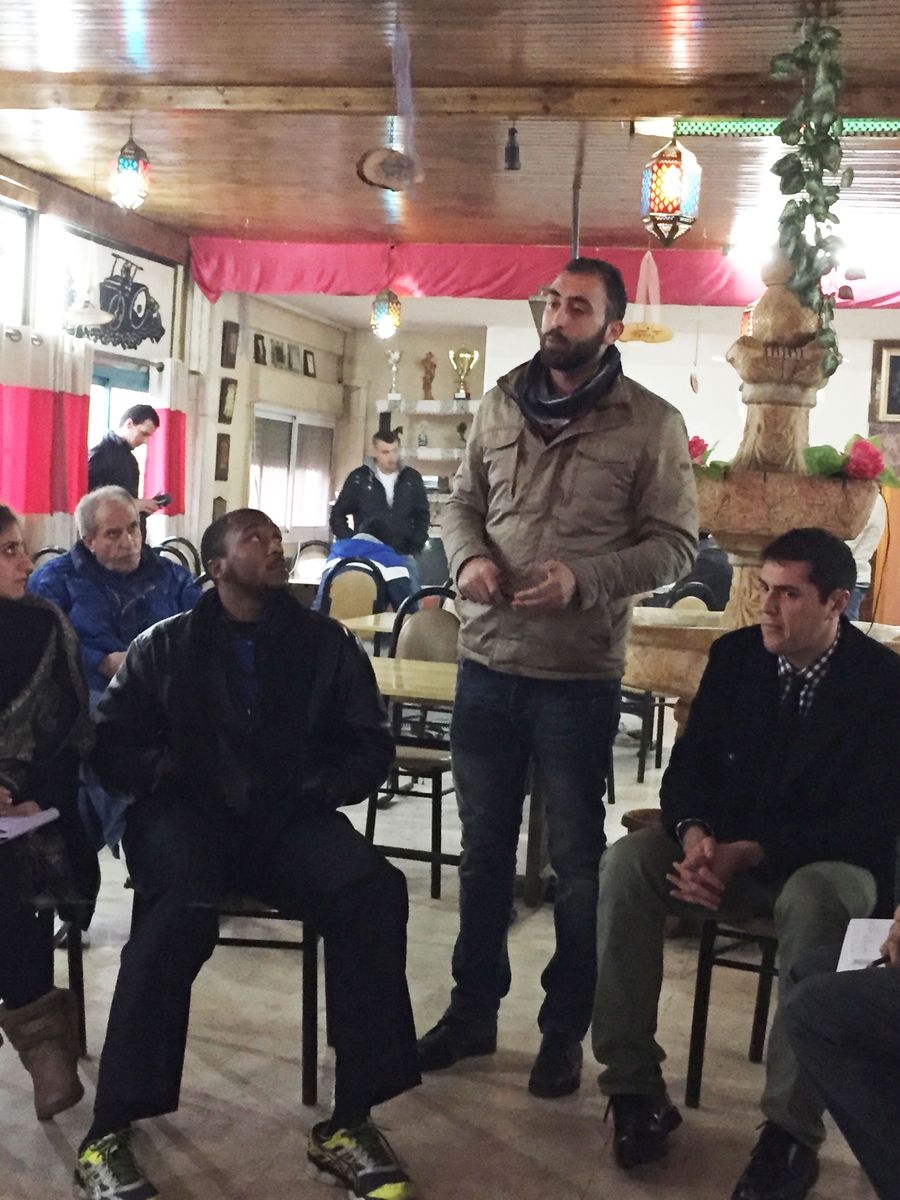 Two UCLA students and a resident of a refugee camp in Bethlehem