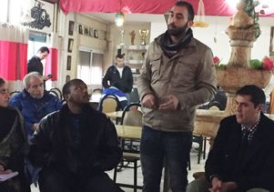 Two UCLA students and a resident of a refugee camp in Bethlehem