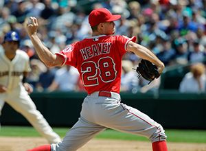 Los Angeles Angels pitcher Andrew Heaney