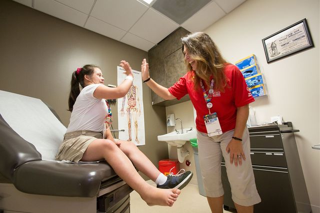 Maria Moreira and Dr. Lynn McCullough , medical director of the emergency department at Ronald Reagan UCLA Medical Center who is overseeing the clinic.
