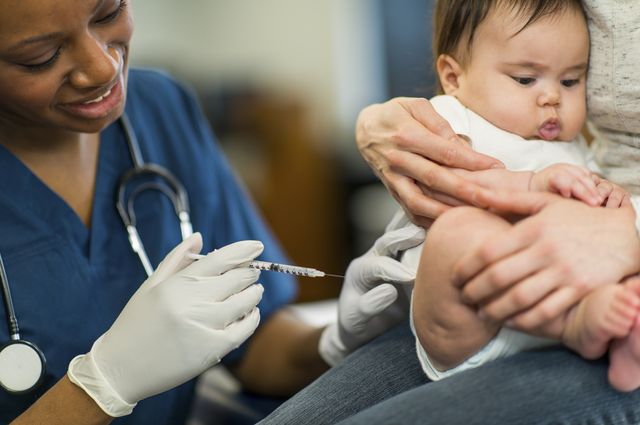 Child receiving vaccine