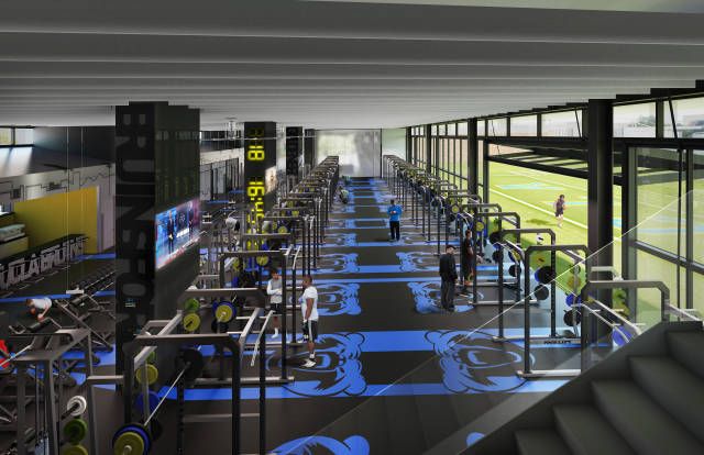 Drawing of the interior of the Wasserman Football Center